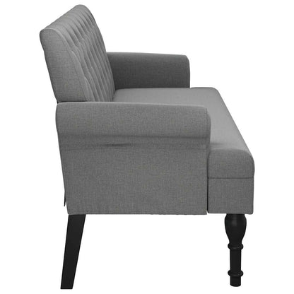 Sitzbank mit Rückenlehne Dunkelgrau 120x62x75,5 cm Stoff