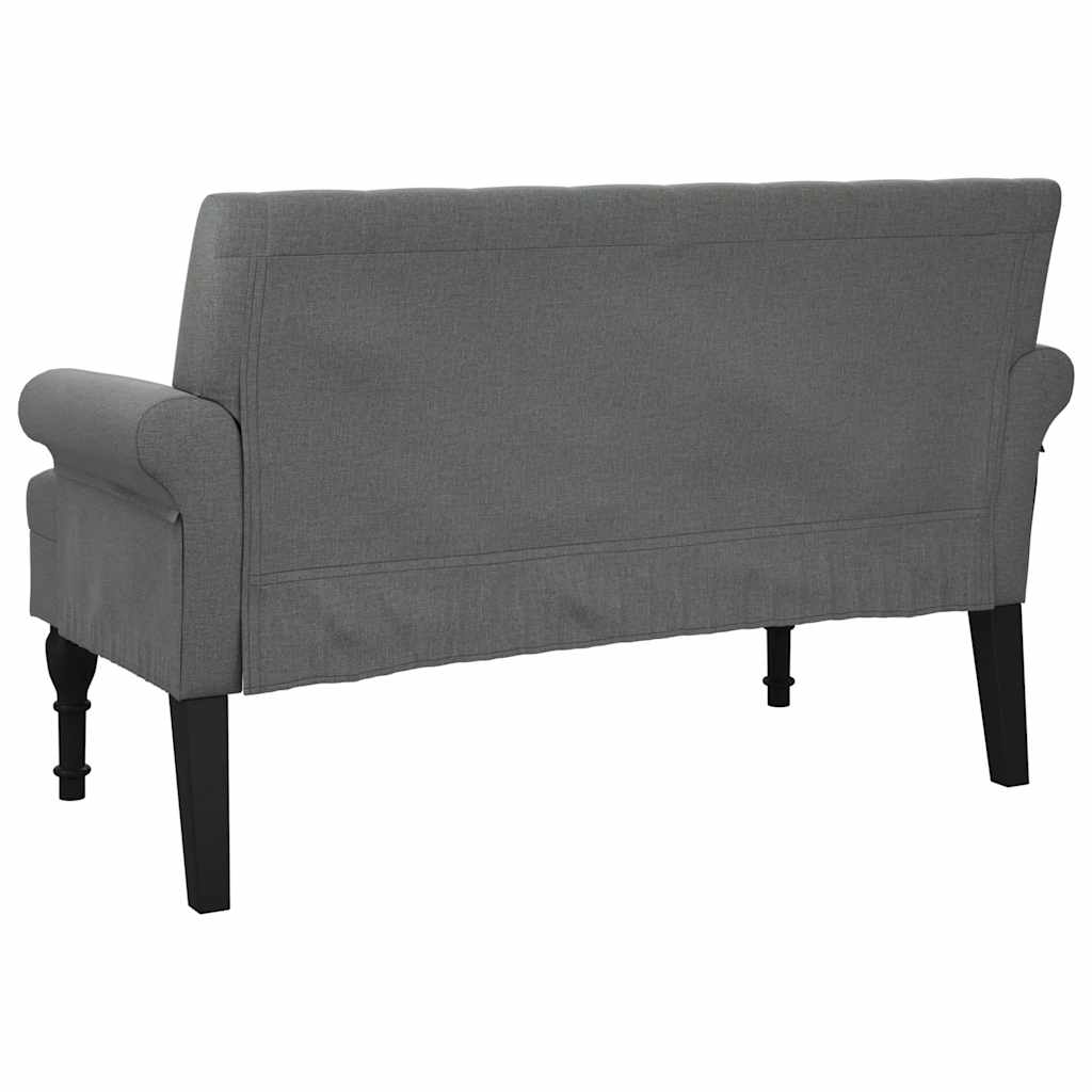 Sitzbank mit Rückenlehne Dunkelgrau 120x62x75,5 cm Stoff