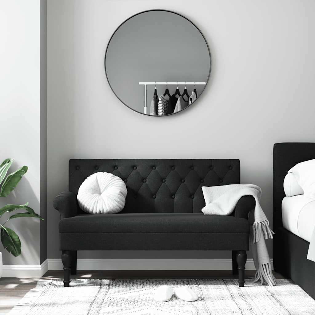 Bank mit Rückenlehne Schwarz 120x62x75,5 cm Stoff