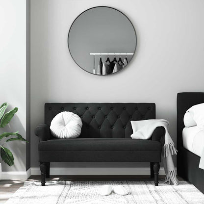 Bank mit Rückenlehne Schwarz 120x62x75,5 cm Stoff