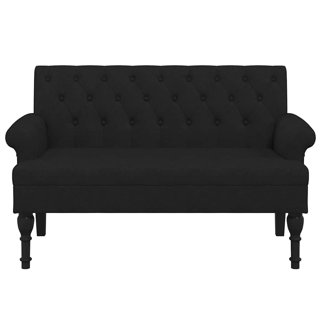 Bank mit Rückenlehne Schwarz 120x62x75,5 cm Stoff