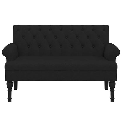 Bank mit Rückenlehne Schwarz 120x62x75,5 cm Stoff