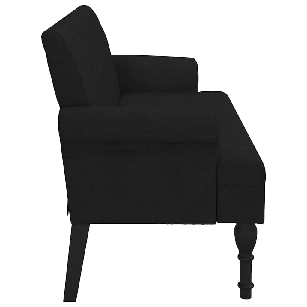 Bank mit Rückenlehne Schwarz 120x62x75,5 cm Stoff