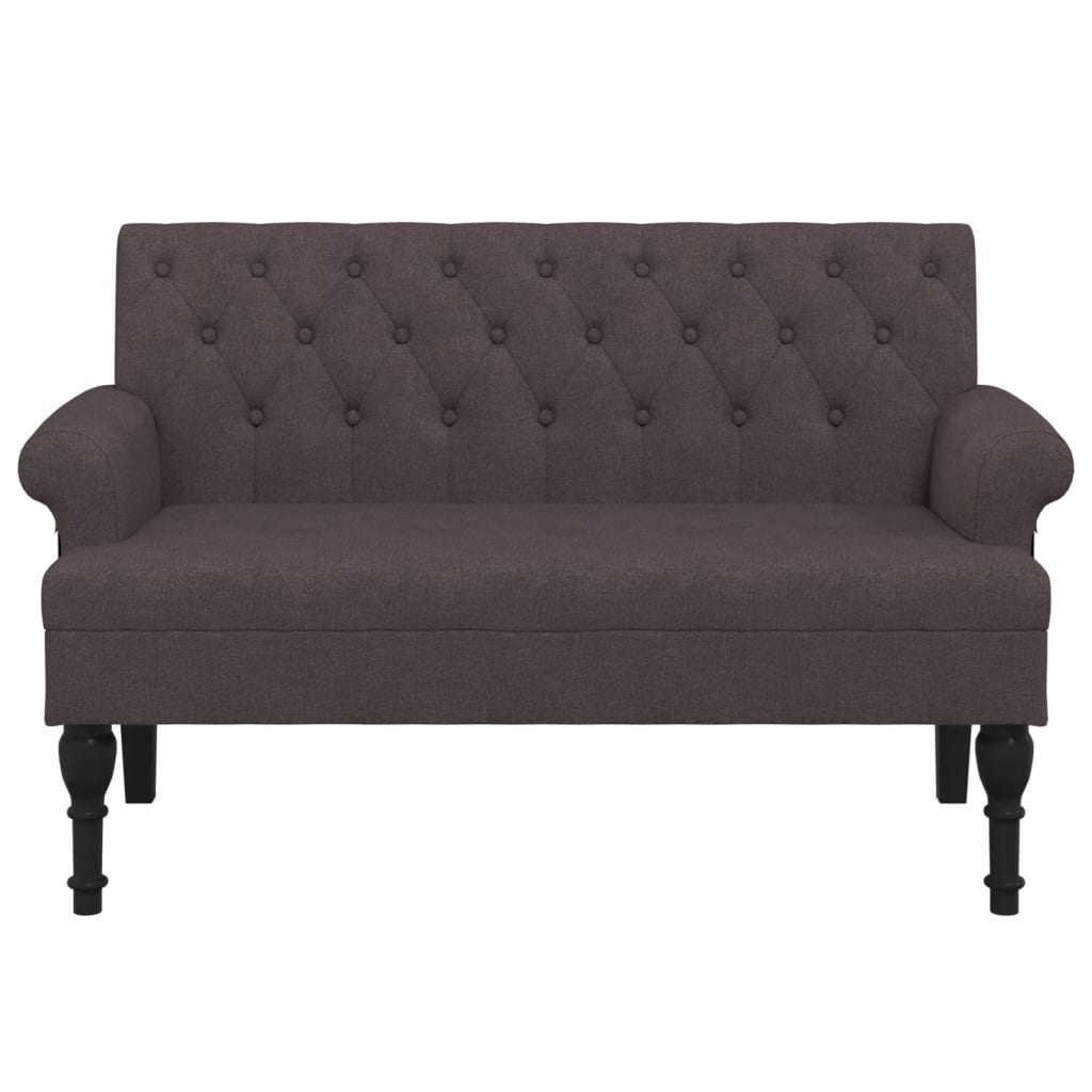 Sitzbank mit Rückenlehne Dunkelbraun 120x62x75,5 cm Stoff