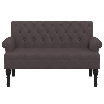 Sitzbank mit Rückenlehne Dunkelbraun 120x62x75,5 cm Stoff