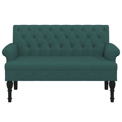 Sitzbank mit Rückenlehne Dunkelgrün 120x62x75,5 cm Stoff
