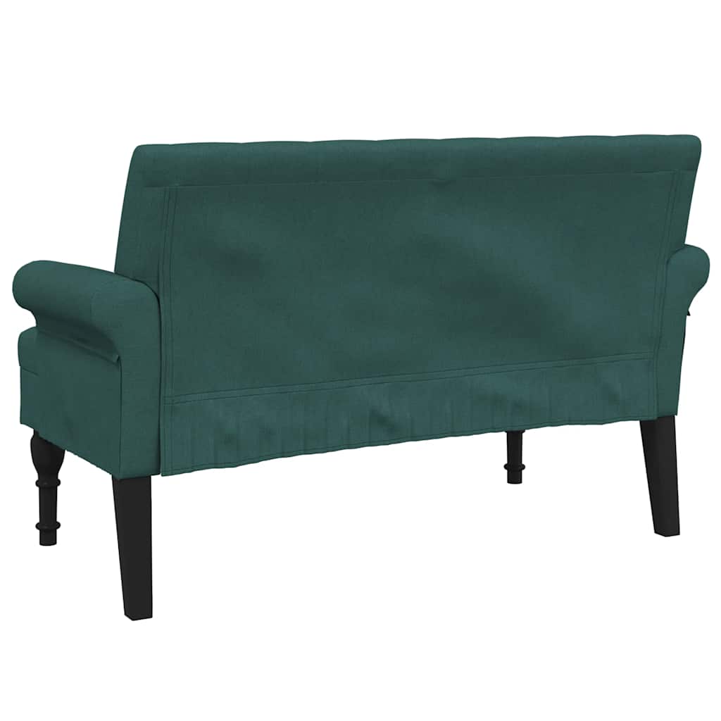 Sitzbank mit Rückenlehne Dunkelgrün 120x62x75,5 cm Stoff