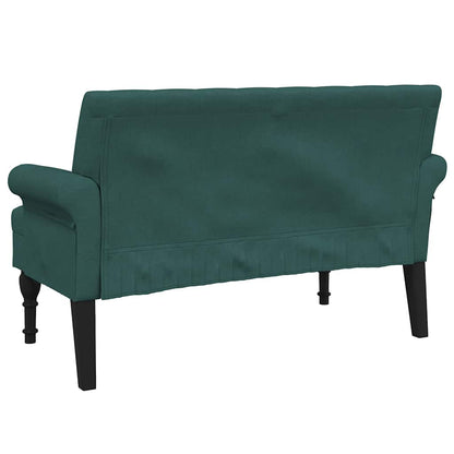 Sitzbank mit Rückenlehne Dunkelgrün 120x62x75,5 cm Stoff