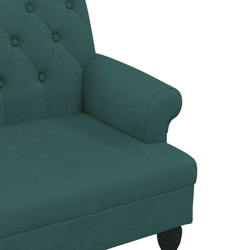 Sitzbank mit Rückenlehne Dunkelgrün 120x62x75,5 cm Stoff