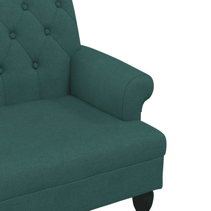 Sitzbank mit Rückenlehne Dunkelgrün 120x62x75,5 cm Stoff
