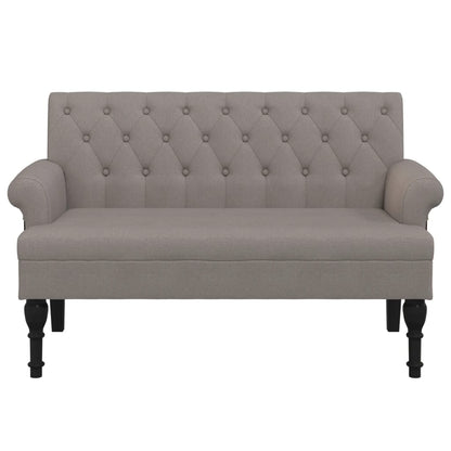 Sitzbank mit Rückenlehne Taupe 120x62x75,5 cm Stoff