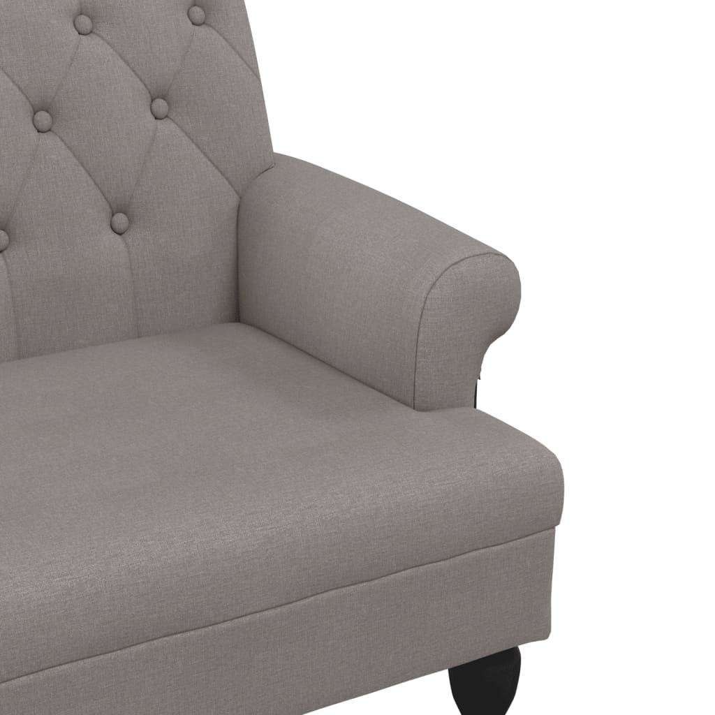 Sitzbank mit Rückenlehne Taupe 120x62x75,5 cm Stoff