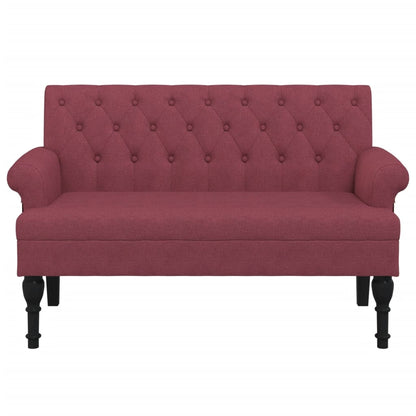 Sitzbank mit Rückenlehne Weinrot 120x62x75,5 cm Stoff