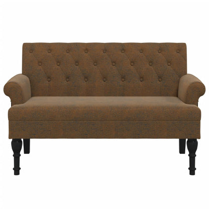 Sitzbank mit Rückenlehne Braun 120x62x75,5 cm Wildleder-Optik