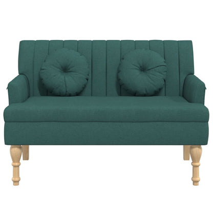 Sitzbank mit Kissen Dunkelgrün 113x64,5x75,5 cm Stoff