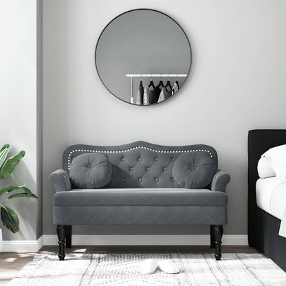 Sitzbank mit Kissen Dunkelgrau 120,5x65x75 cm Samt