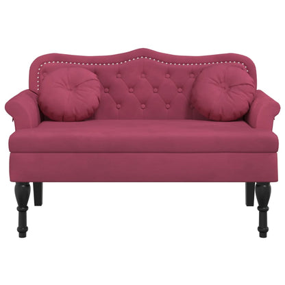 Sitzbank mit Kissen Weinrot 120,5x65x75 cm Samt