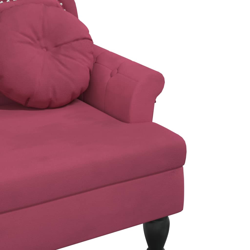 Sitzbank mit Kissen Weinrot 120,5x65x75 cm Samt