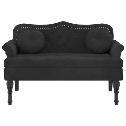 Bank mit Kissen Schwarz 120,5 x 65 x 75 cm Samt