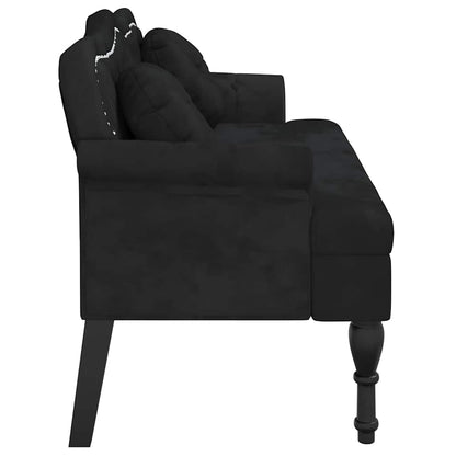 Bank mit Kissen Schwarz 120,5 x 65 x 75 cm Samt