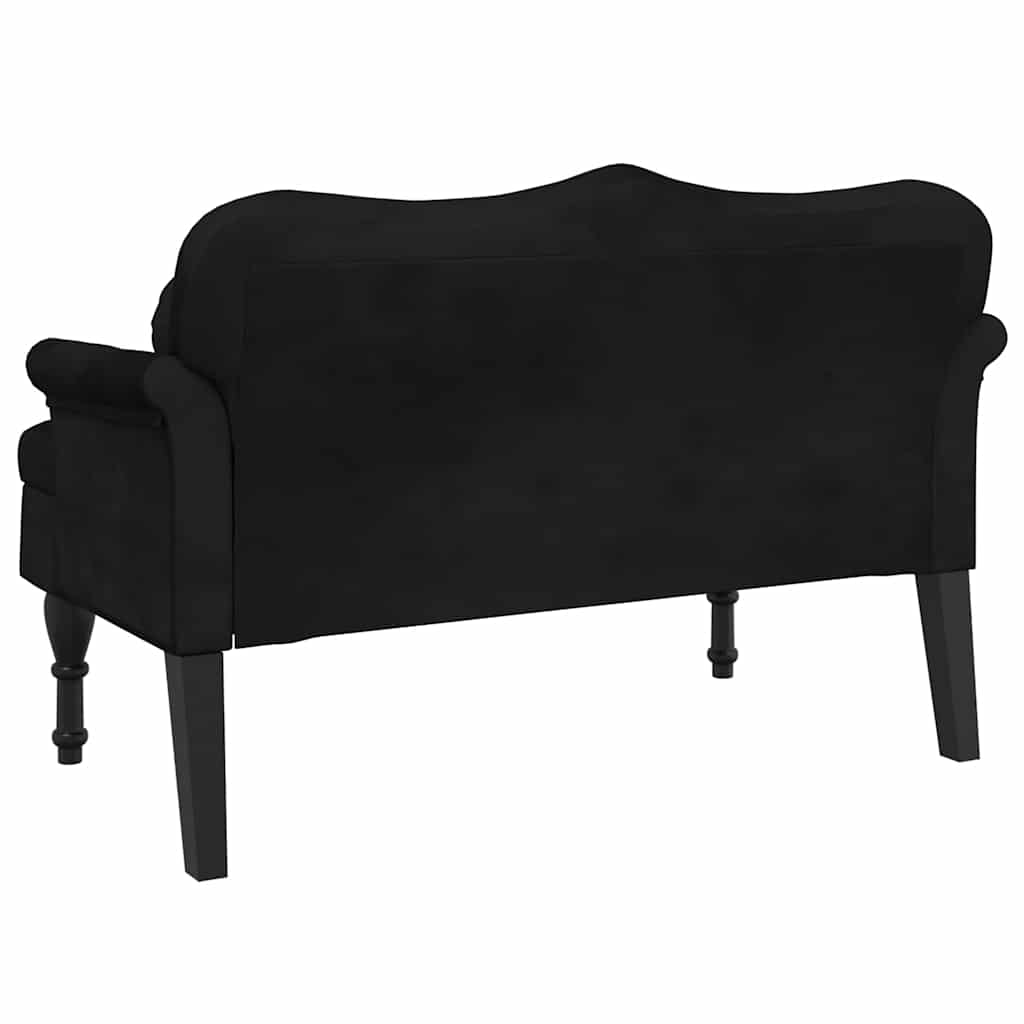 Bank mit Kissen Schwarz 120,5 x 65 x 75 cm Samt