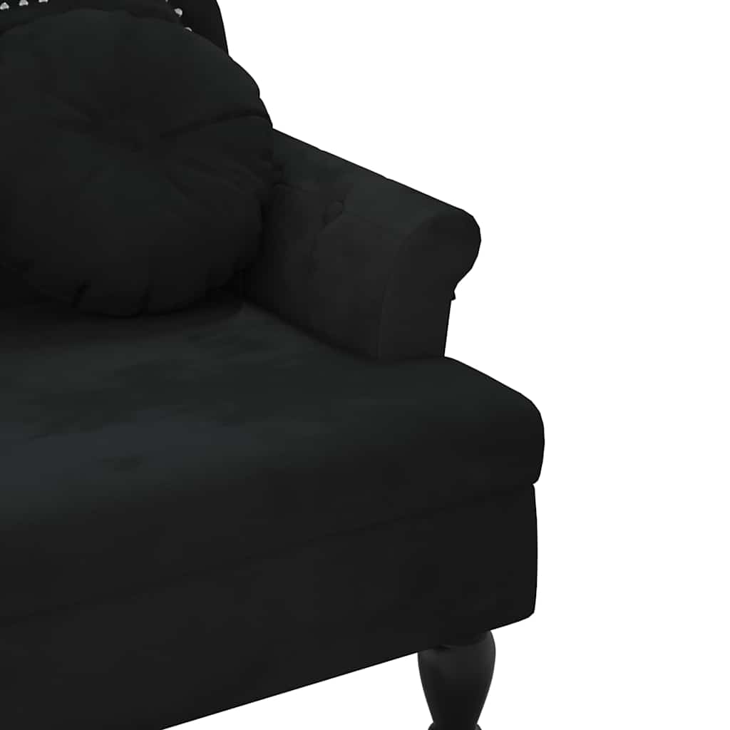 Bank mit Kissen Schwarz 120,5 x 65 x 75 cm Samt