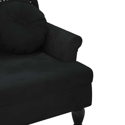 Bank mit Kissen Schwarz 120,5 x 65 x 75 cm Samt