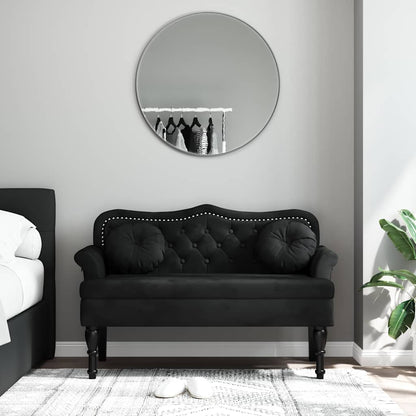 Bank mit Kissen Schwarz 120,5 x 65 x 75 cm Samt