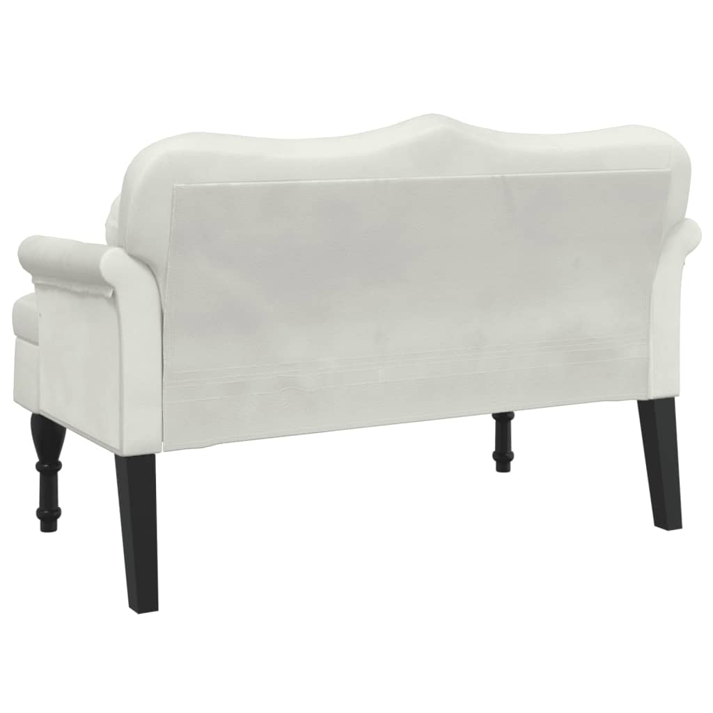 Sitzbank mit Kissen Creme 120,5x65x75 cm Samt