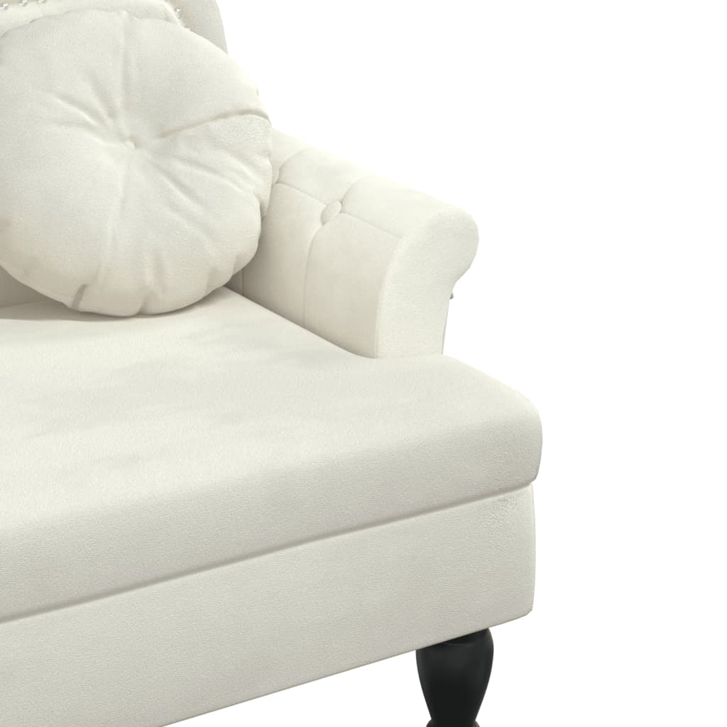 Sitzbank mit Kissen Creme 120,5x65x75 cm Samt