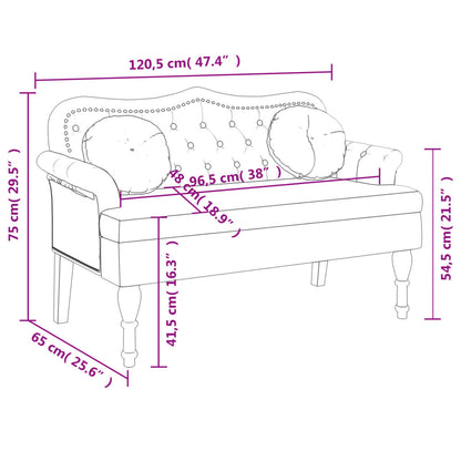 Sitzbank mit Kissen Creme 120,5x65x75 cm Samt