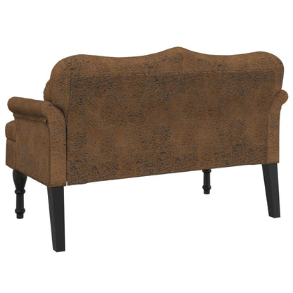 Bank mit Kissen Braun 120,5 x 65 x 75 cm Wildlederimitat