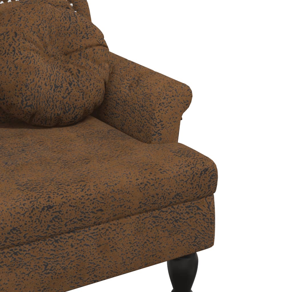 Bank mit Kissen Braun 120,5 x 65 x 75 cm Wildlederimitat
