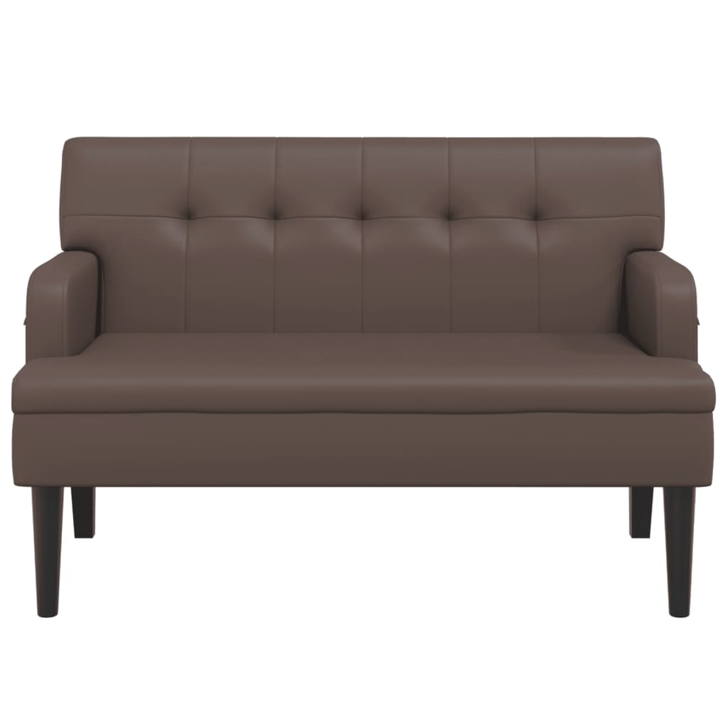 Sitzbank mit Rückenlehne Braun 112x65,5x75 cm Kunstleder