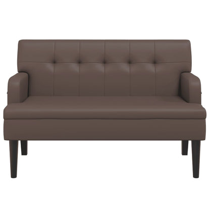 Sitzbank mit Rückenlehne Braun 112x65,5x75 cm Kunstleder