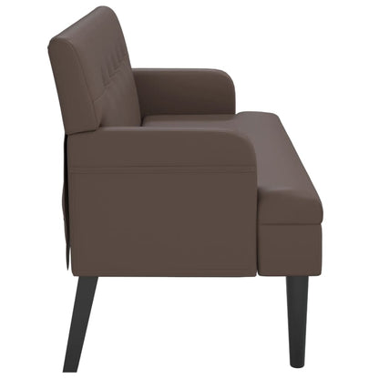 Sitzbank mit Rückenlehne Braun 112x65,5x75 cm Kunstleder