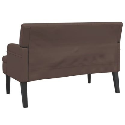 Sitzbank mit Rückenlehne Braun 112x65,5x75 cm Kunstleder