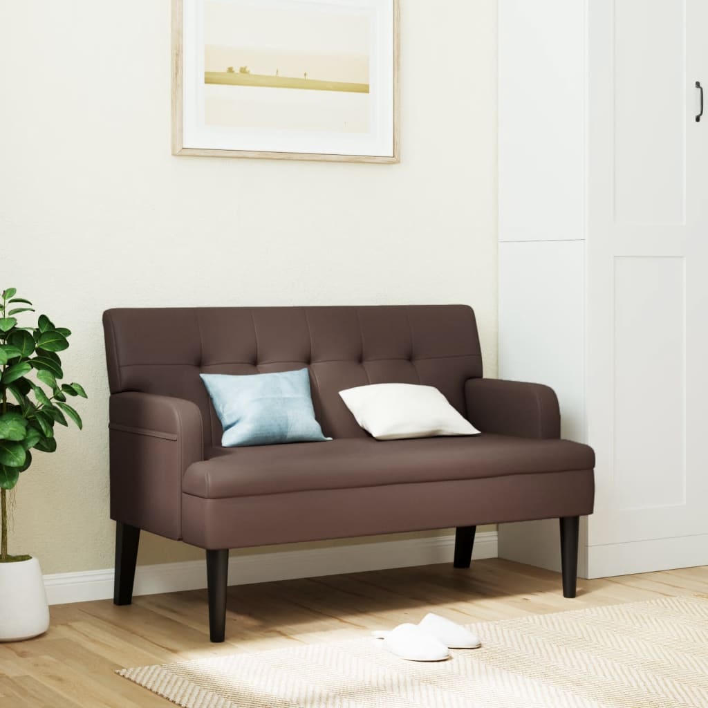Sitzbank mit Rückenlehne Braun 112x65,5x75 cm Kunstleder