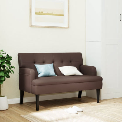 Sitzbank mit Rückenlehne Braun 112x65,5x75 cm Kunstleder