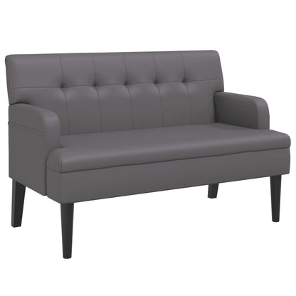 Sitzbank mit Rückenlehne Grau 112x65,5x75 cm Kunstleder