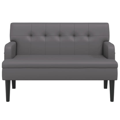 Sitzbank mit Rückenlehne Grau 112x65,5x75 cm Kunstleder