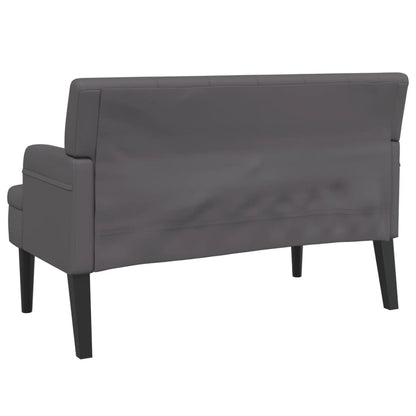 Sitzbank mit Rückenlehne Grau 112x65,5x75 cm Kunstleder