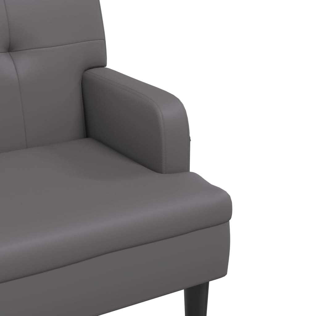 Sitzbank mit Rückenlehne Grau 112x65,5x75 cm Kunstleder
