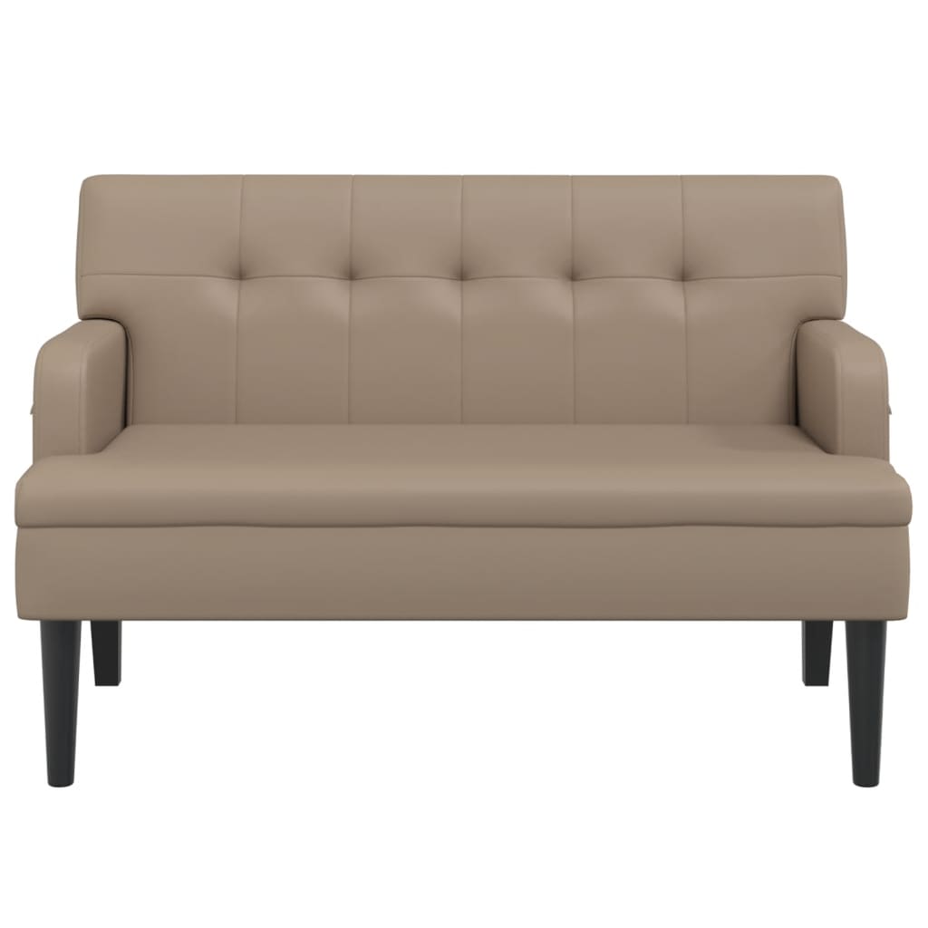 Sitzbank mit Rückenlehne Cappuccino 112x65,5x75 cm Kunstleder