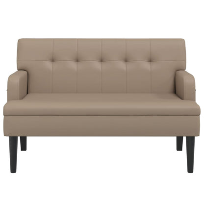 Sitzbank mit Rückenlehne Cappuccino 112x65,5x75 cm Kunstleder