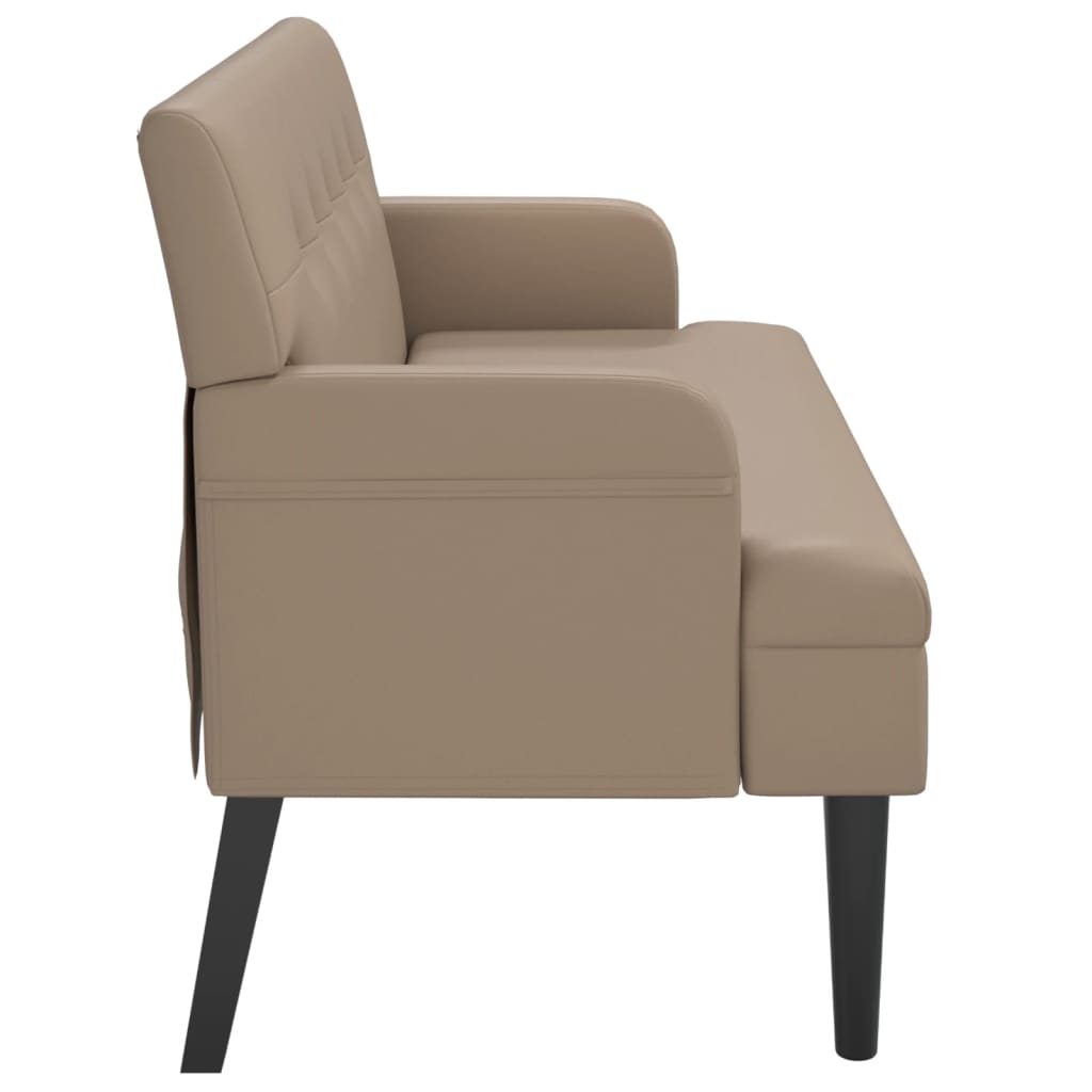 Sitzbank mit Rückenlehne Cappuccino 112x65,5x75 cm Kunstleder