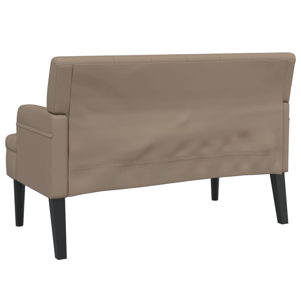 Sitzbank mit Rückenlehne Cappuccino 112x65,5x75 cm Kunstleder