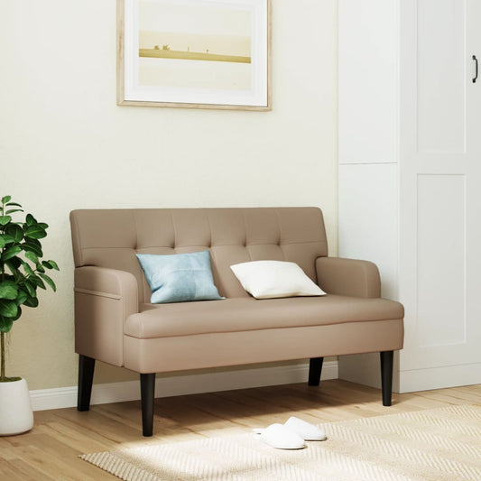 Sitzbank mit Rückenlehne Cappuccino 112x65,5x75 cm Kunstleder