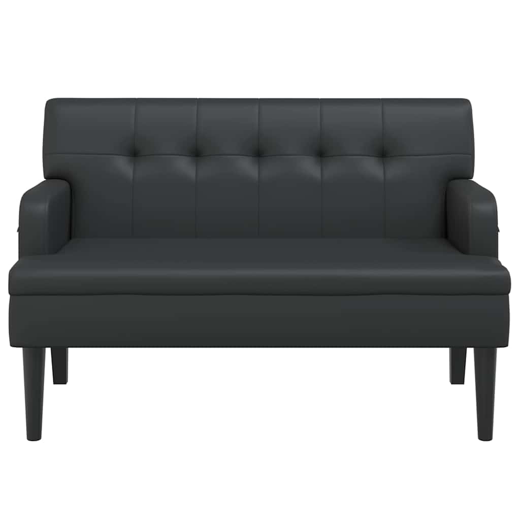 Bank mit Rückenlehne Schwarz 112x65,5x75 cm Kunstleder