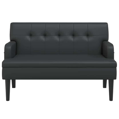 Bank mit Rückenlehne Schwarz 112x65,5x75 cm Kunstleder